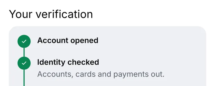 Your verification on the profile, with Account opened and Identity checked both ticked