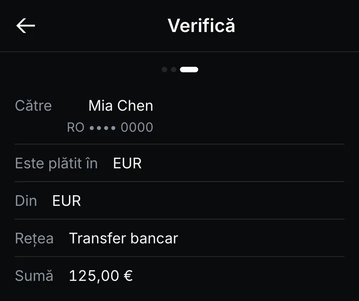 Același pas Verifică în schema întunecată, cu text deschis pe fundal negru